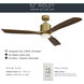 Ridley Ii 52 inch Natural Brass with Cherry Blades Ceiling Fan
